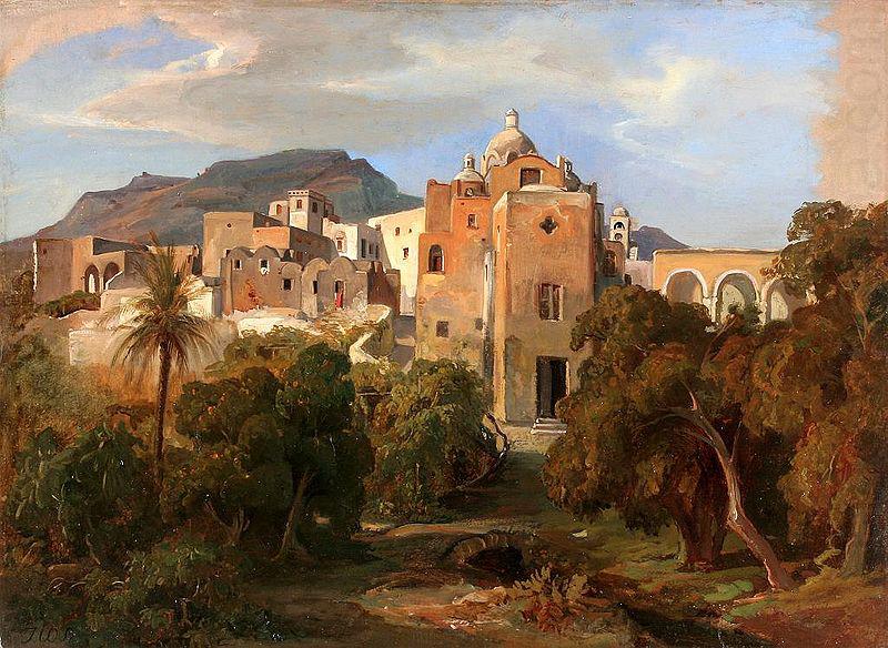 Capri mit Blick auf Santa Serafina, Johann Wilhelm Schirmer